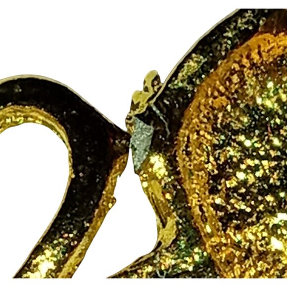 Vintage Gold Tone Cat Brooch Clear Rhinestone Eyes Long Neck Kitty Pin - Picture 9 of 9